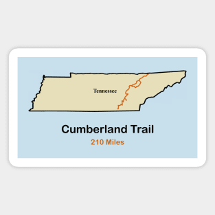 Route Map of the Cumberland Trail in Tennessee Magnet